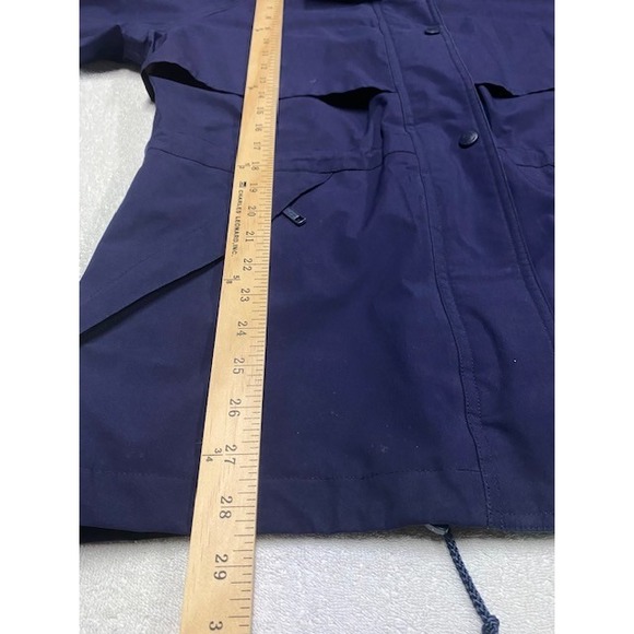 Eddie Bauer Womens Petite Small Gore-Tek Navy Teal Jacket Hooded Outdoor Y2K - Picture 7 of 10